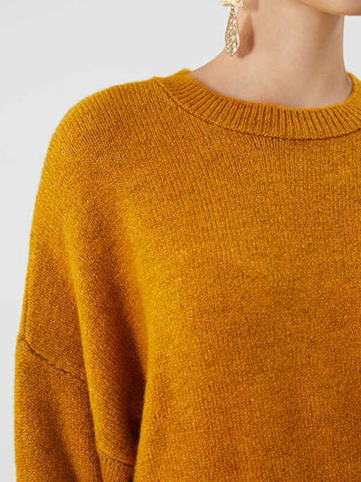 Bisiklet Yaka Oversize Kad?n Triko Kazak