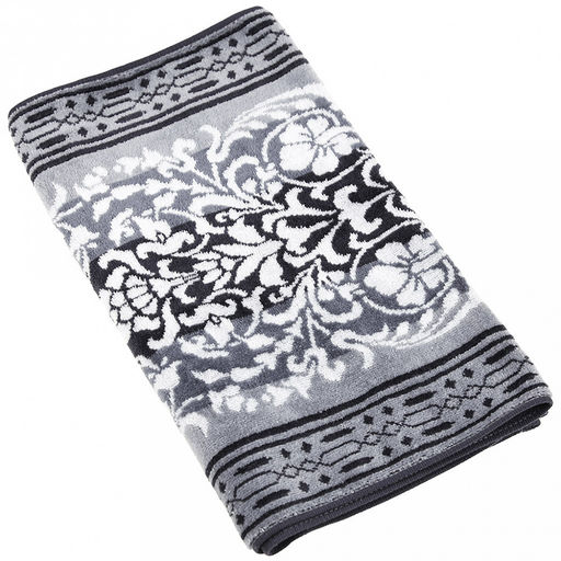 "Missoni-3025" Полотенце махровое 34х78см, плотность 375гр/м2, 100% хлопок, велюр, серый, Bolangde (Китай)