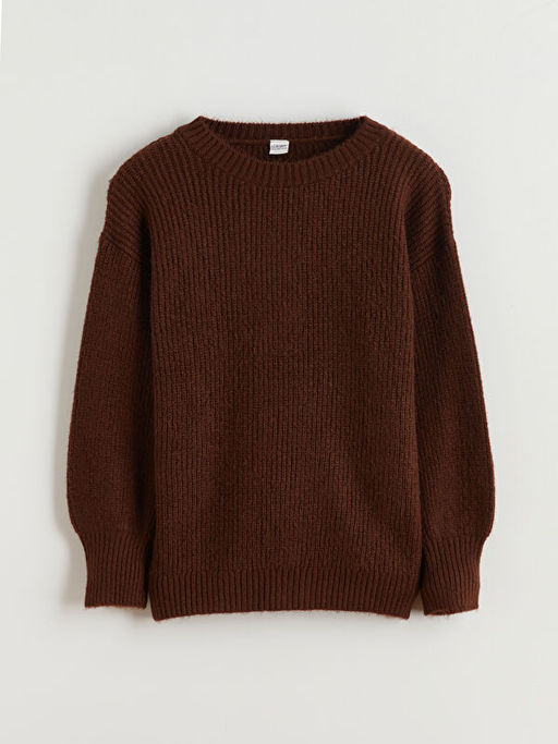 Bisiklet Yaka K?z ?ocuk Triko Kazak