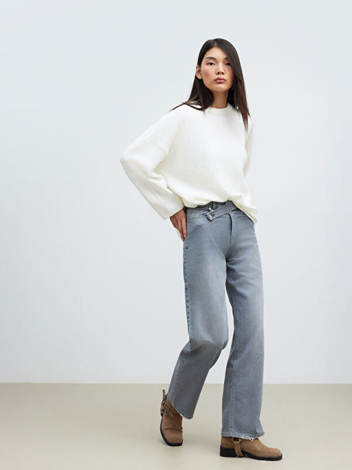 Wideleg Kad?n Jean Pantolon