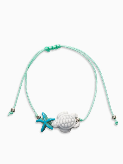 Цена за 2 шт. Браслет «Черепашка» на нити, звезда, серый в серебре