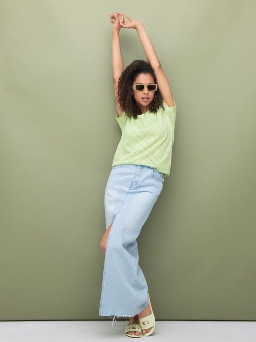 Джемпер короткий рукав л1128 салатовый