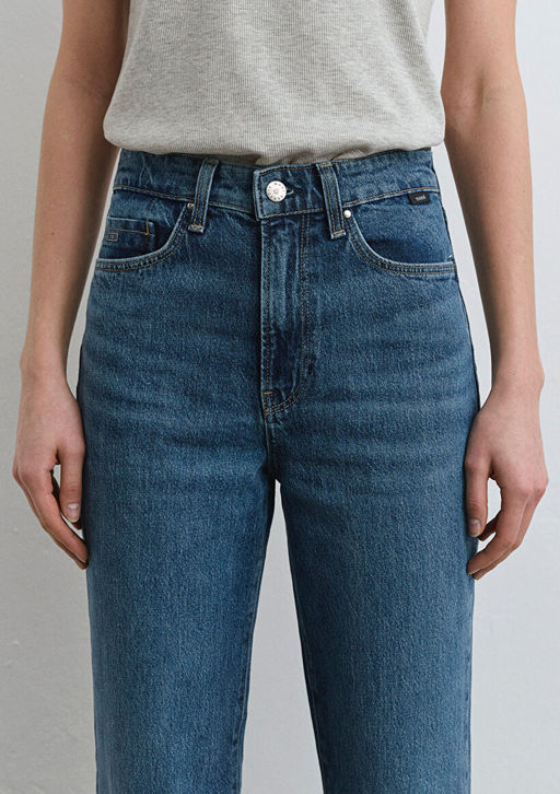 Sky Classic Denim Puslu Koyu Mavi Jean Pantolon