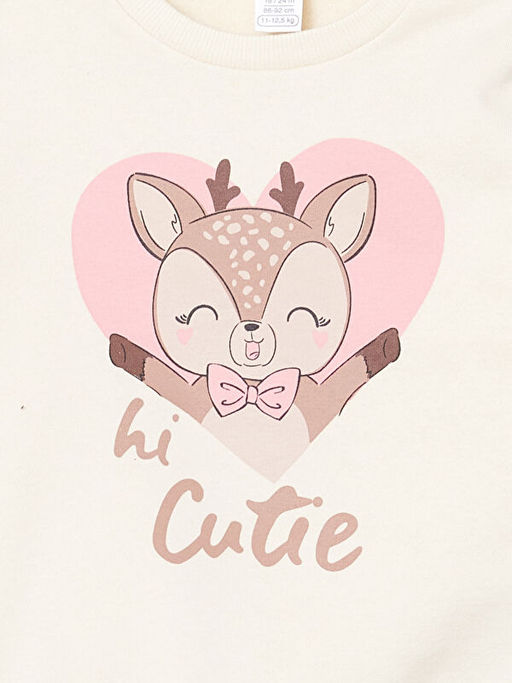 Bisiklet Yaka Bask?l? K?z Bebek E?ofman Tak?m