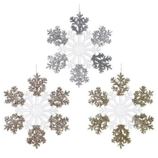 Изделие декоративное подвесное "Снежинка", L27 W0,5 H27 см, 3в.