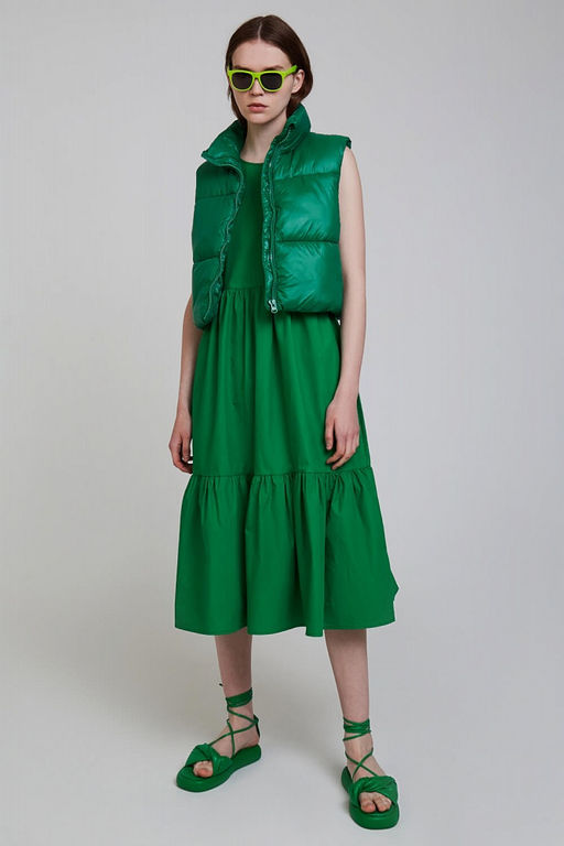 Зеленый утепленный жилет - Incity фото 4