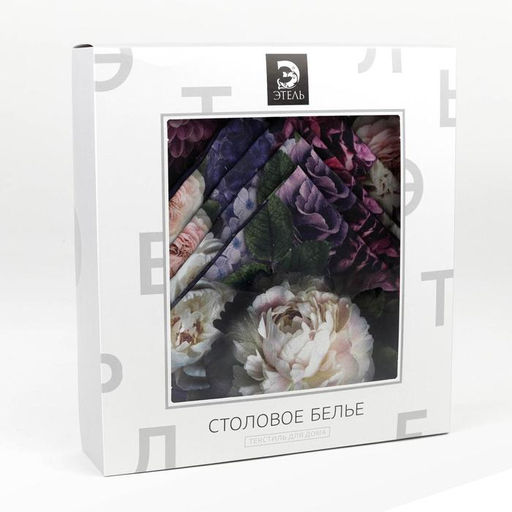 Набор столовый Этель Цветочный этюд, скатерть 180х150 см, салфетки 40х40 см-8 шт, 100% хлопок  фото 11