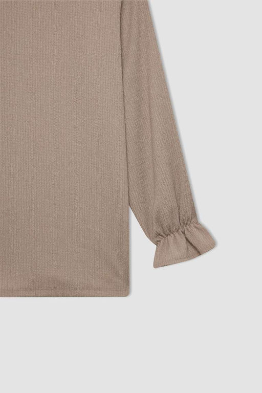 Туника стандартного кроя с длинными рукавами - Defacto фото 2