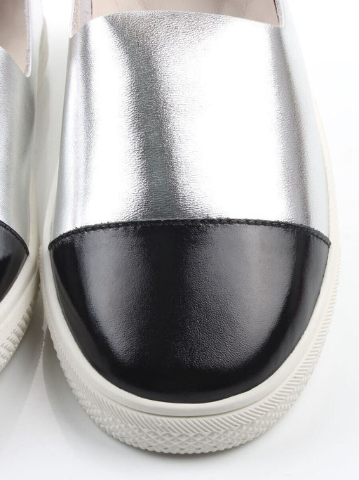 06-H1C-1MT BLACK/SILVER Туфли женские (натуральная кожа)