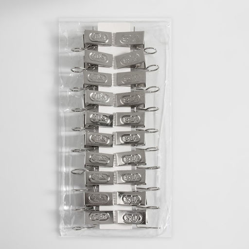 Цена за 4 шт. Зажим для штор, 32 × 11 мм, 20 шт, цвет серебряный