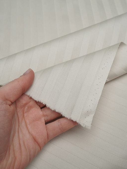 Сатин-страйп цв.Св.бежево-молочный (1см*1см), ш. 2.2м, хлопок-100%, 120гр/м.кв. - Купава фото 3