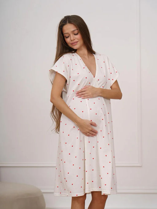 Сорочка для рожениц Новая жизнь - 2 Экрю М-80Н MODAMICA фото 3