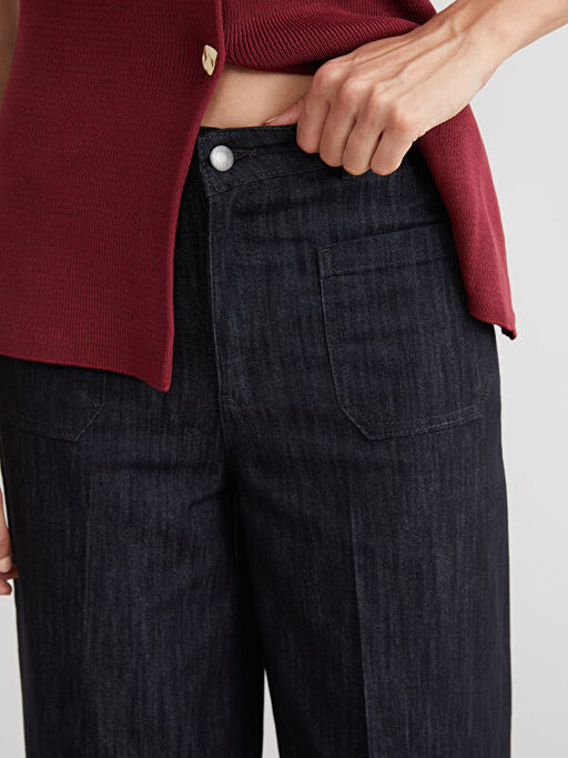 Wideleg Kad?n Jean Pantolon