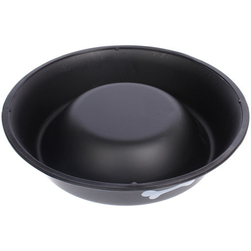 Цена за 2 шт. Миска из нержавеющей стали с силиконовым нескользящим ободком "ЛЮБИМЫЙ БРО", цвет черный, 26см (наклейка)