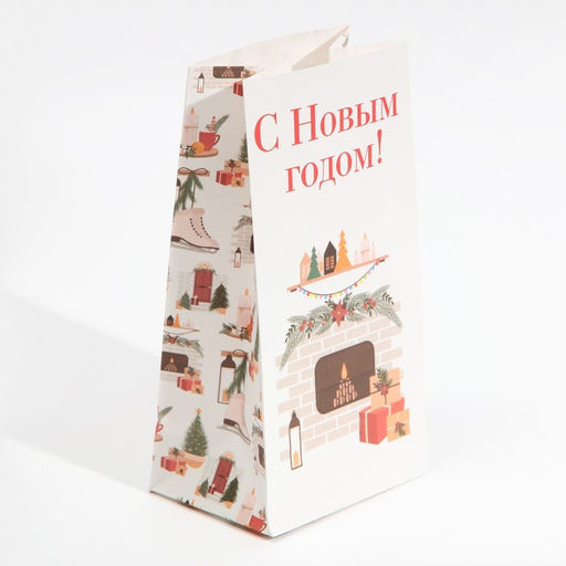 Цена за 5 шт. Пакет без ручек «С Новым годом», 10×19×7 см
