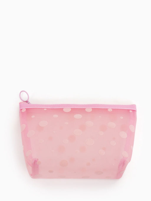 Косметичка дор Горох, сетка 17*6,5*13,5, отд на молнии, розовый
