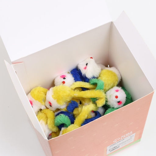 Цена за 60 шт. Игрушка для кошек Малая мышь двухцветная, 5 см, фасовка 60 шт, микс цветов - Пижон фото 6