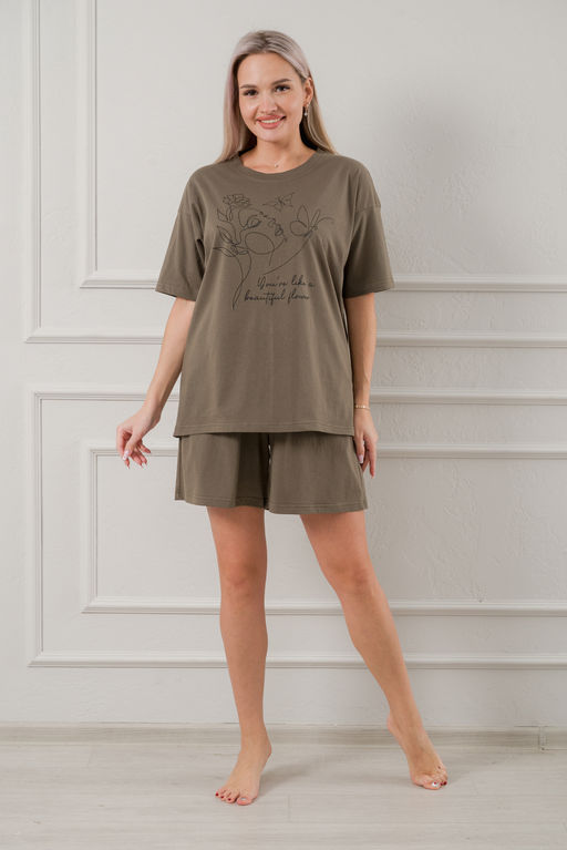 Пижама женская из кулирки Дива болотный - Амадэль фото 8