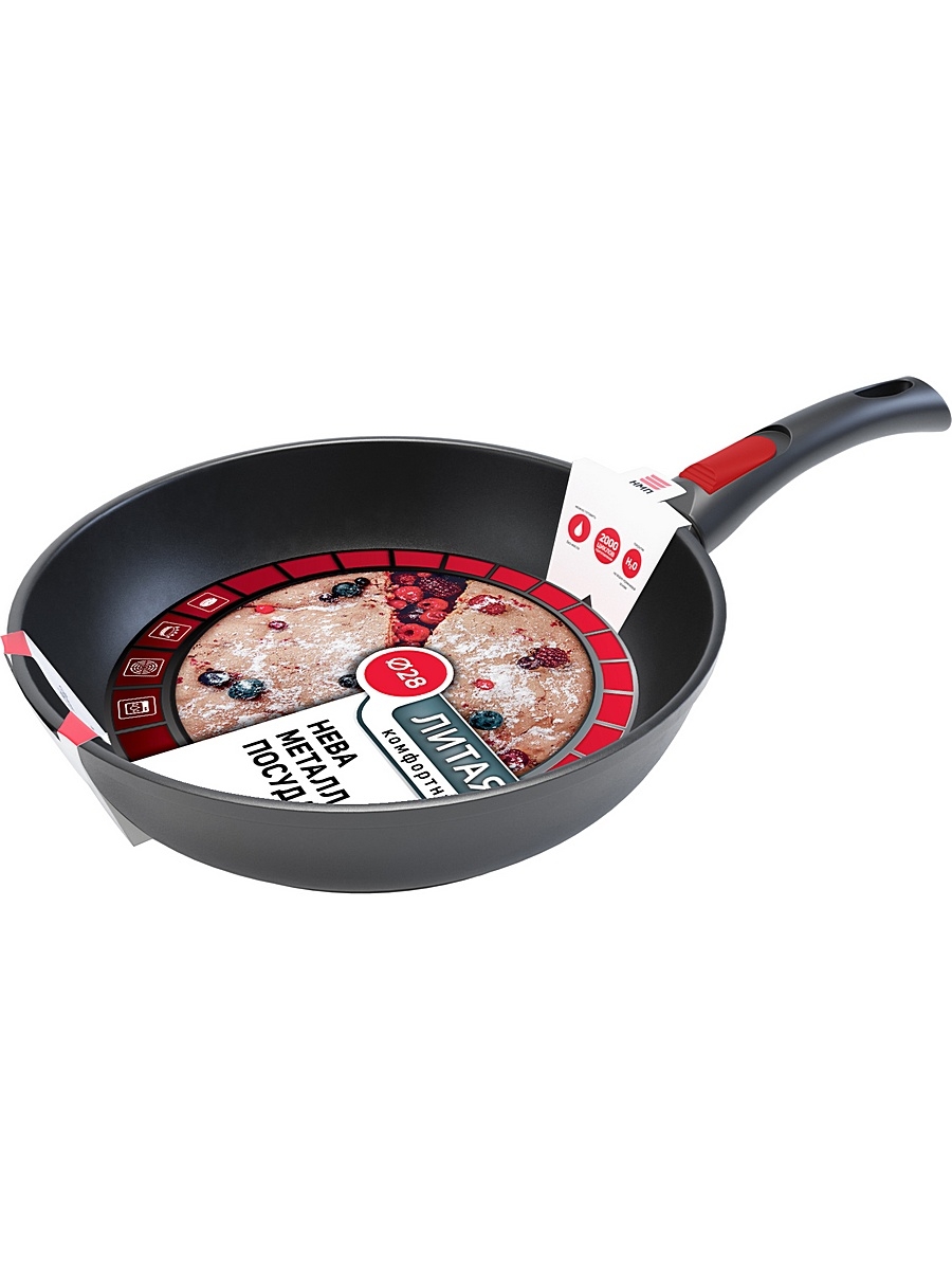 Сковорода Комфортная, съемная ручка, 28 см - Нева металл посуда фото 3