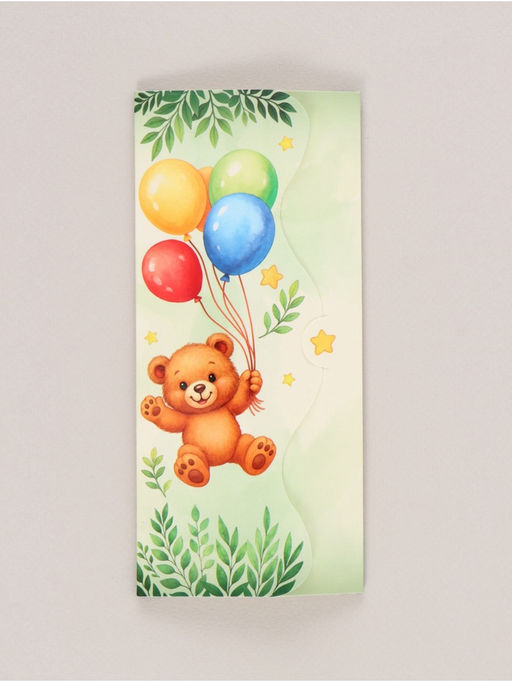 Цена за 10 шт. Конверт для денег формовой «Мишка», 17.5×8 см