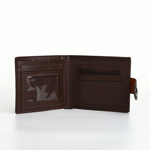 Портмоне мужское на магните, отдел для карт, монет, коричневое