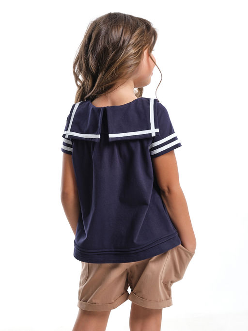 Футболка для девочки UD 1457 синий - Mini maxi фото 2