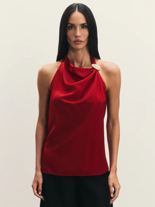 Топ-халтер с декоративной брошью / Zarina  фото 5