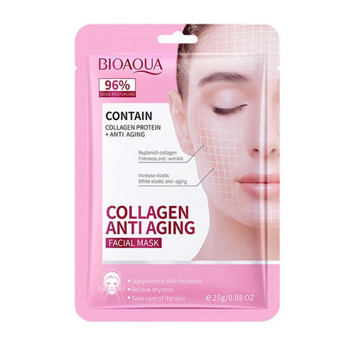 1 шт Тканевая маска с КОЛАГЕНОМ омолаживающая Bioaqua Collagen Antiaging