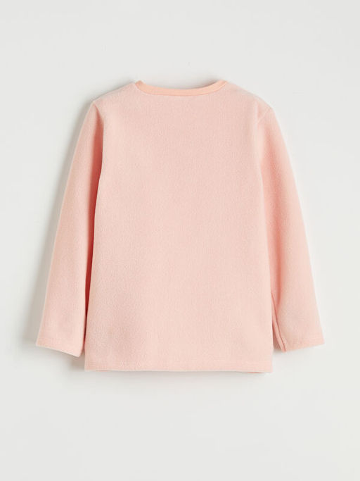 Bisiklet Yaka Nak??l? K?z ?ocuk Polar Pijama Tak?m