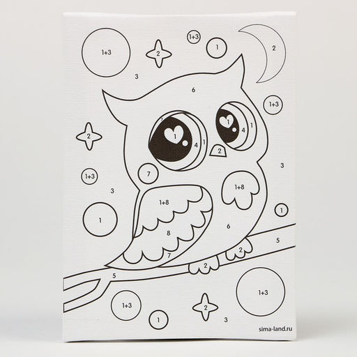 Картина по номерам для детей «Совушка на ветке», 21×15 см