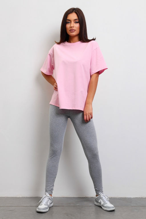 Легинсы женские из кулирки с лайкрой серый меланж макси