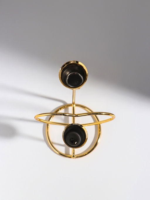 Подсвечник на 2 свечи Сердце, d=2.5 см под золото, 17.5?10?8 см