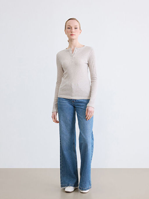 Bisiklet Yaka Fitilli Kad?n Body