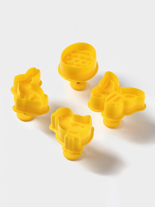 Цена за 2 шт. Плунжеры кондитерские Доляна Пасха, набор 4 шт., 5?5 см, пластик жёлтые