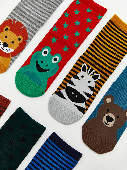 Desenli Erkek ?ocuk Soket ?orap 7li