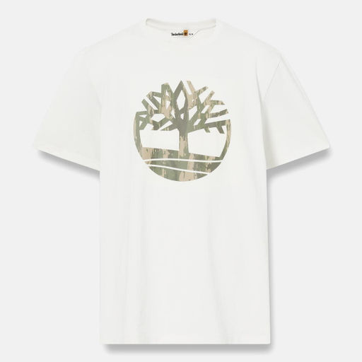 Мужская футболка Timberland T-Shirt Kennebec River Camo Tree Logo Regular белая  фото 5