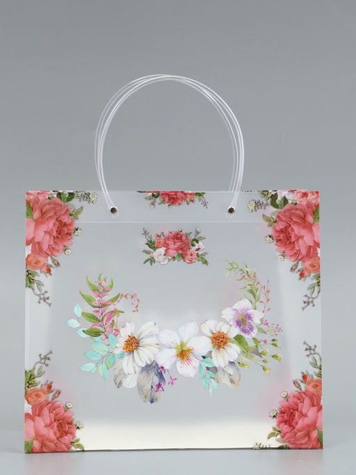 Пакет подарочный прозрачный , "Нежность" 30 х 26 х 12