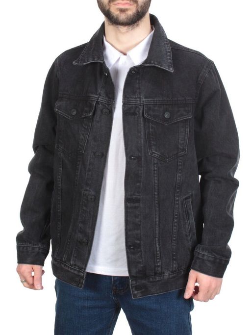 5922 BLACK Куртка джинсовая мужская VH JEANS (80% хлопок, 15% полиамид, 5% спандекс) - Фабричный китай фото 7