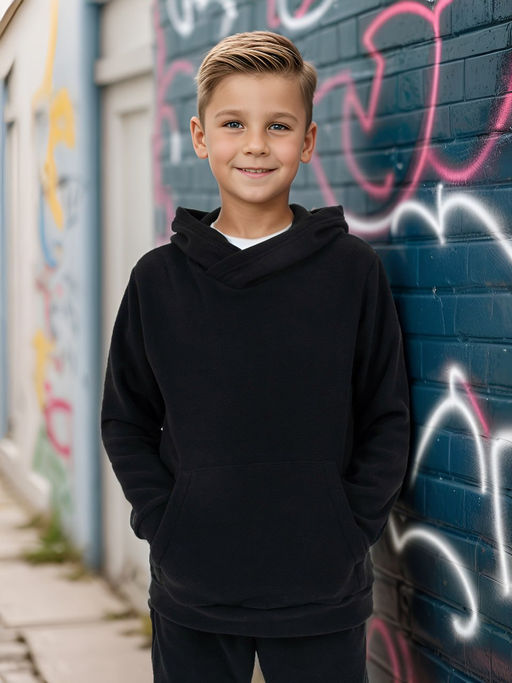 Костюм детский флисовый черный 7043 г(ш) (104, 56)