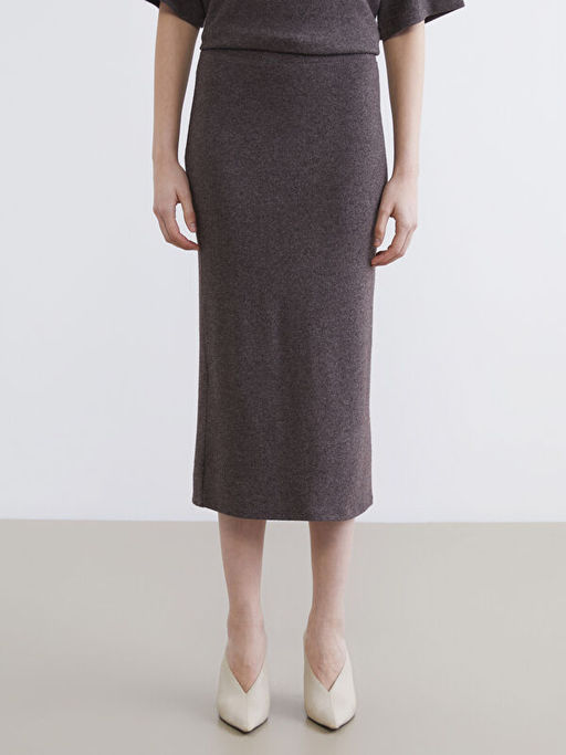 Beli Lastikli Y?rtma?l? Triko Etek