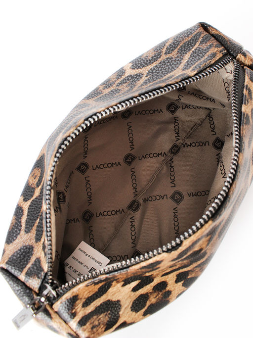 LACCOMA косметичка Лолита-леопард коричневый эко кожа хлопок  фото 6