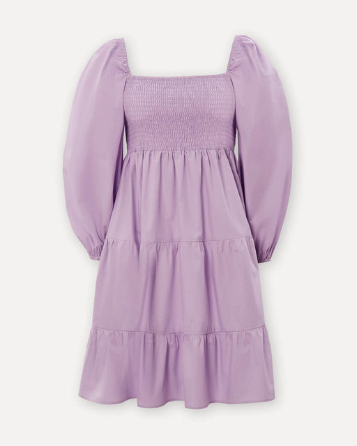 Хлопковое платье с пышными рукавами - Incity фото 5