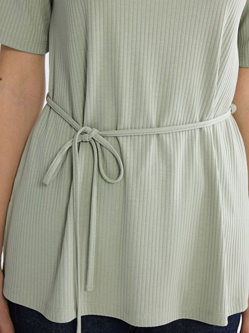 Bisiklet Yaka ?izgili Ku?akl? Bluz