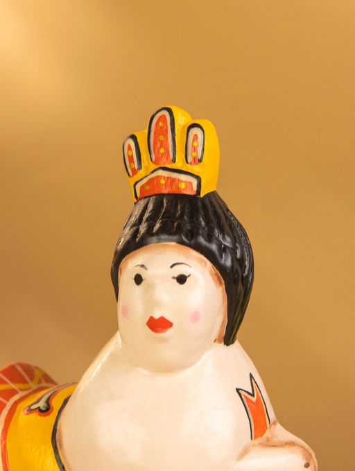 Фигурка на подставке «Балерина», 13×8×21 см, дерево, оранжевая