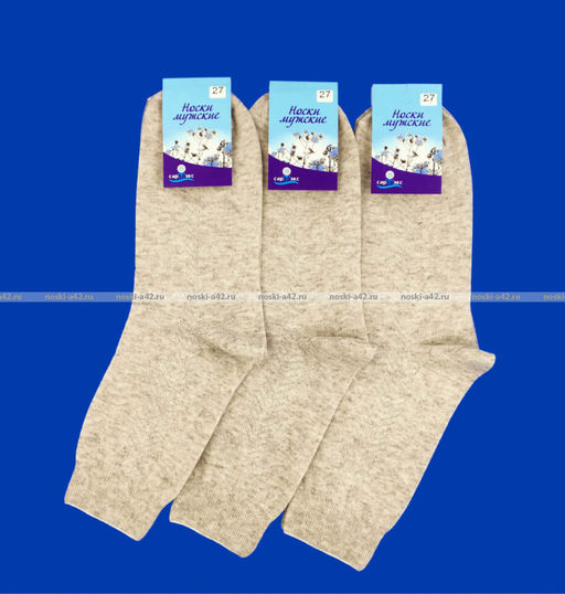 Цена за 5 пар. 5 ПАР - САРТЭКС носки мужские арт. Г-19 ЛЕН