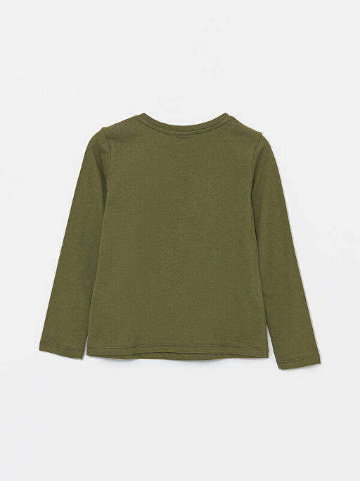 Bisiklet Yaka Bask?l? Uzun Kollu K?z ?ocuk Ti??rt - Waikiki фото 2