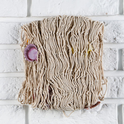 Декоративная сетка настенная «Белая с ракушками», 150×200 см