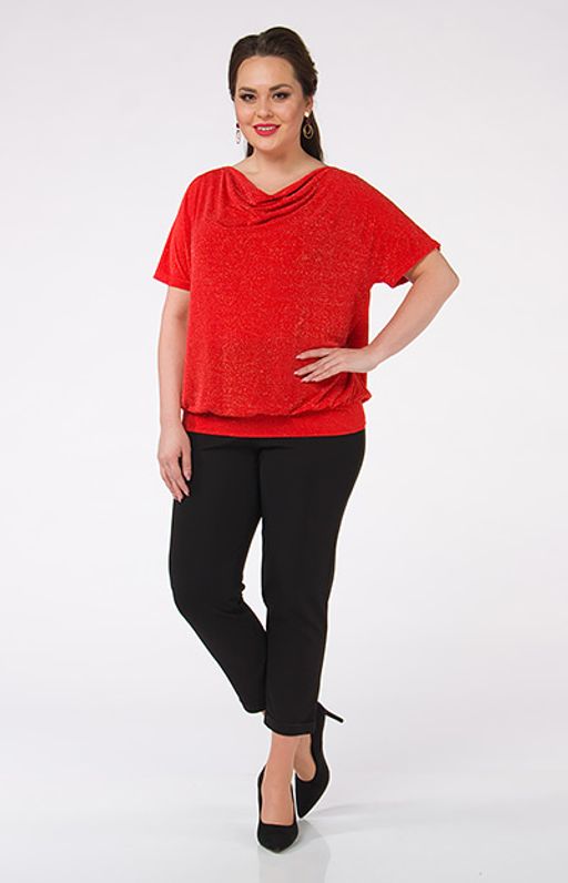 Женственная блуза с коротким рукавом и горловиной - качели. - Ckc collections фото 3