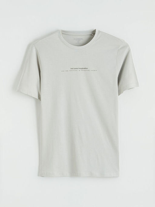 Bisiklet Yaka Yaz? Bask?l? Penye Erkek Ti??rt