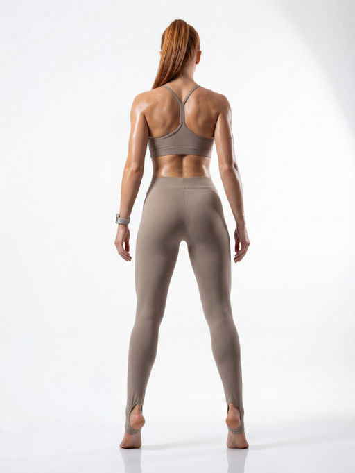 Легинсы со штрипками бифлекс женские серого цвета 307_1Sr - Mtforce фото 25